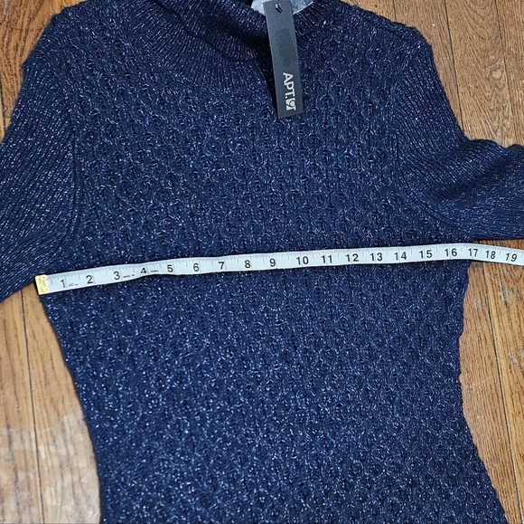 Apt.9 High Neck Sweater Dress with Lurex, Night Magic Color Size M - Picture 10 of 12